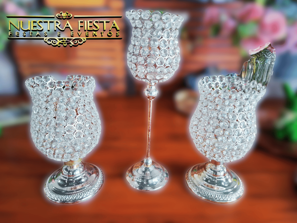 Castiçal de Vidro 10cm altura