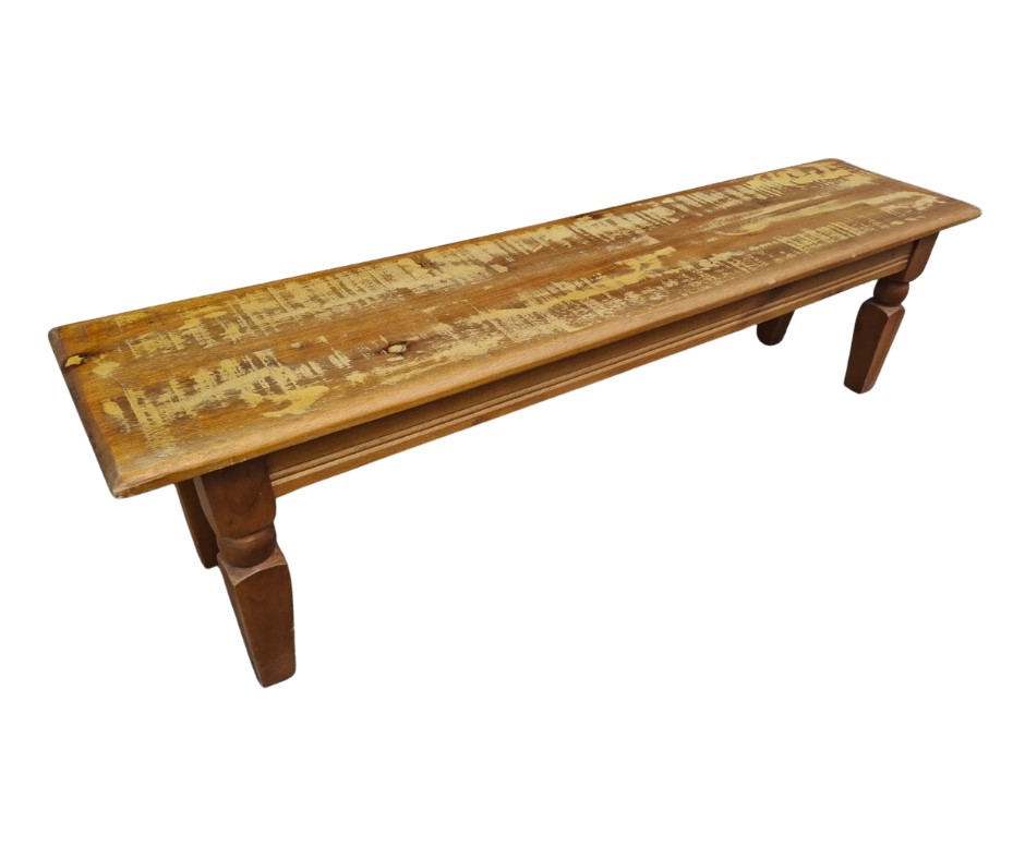 Banco de Madeira Pé Bola (160x38x42cm)