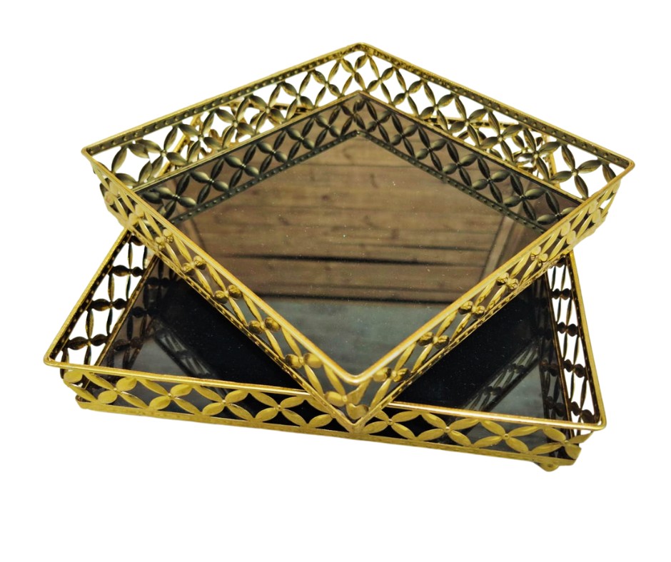 Bandeja Espelhada Retangular (26x16cm)