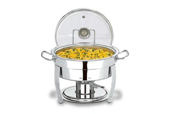 locação de rechaud redondo 4,5 litros com tampa de vidro tramontina