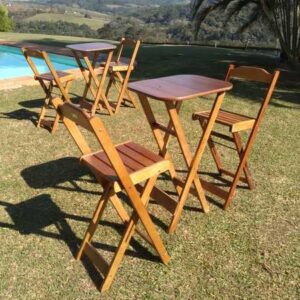 Locação de Mesas Bistro Com 2 Cadeiras Altas