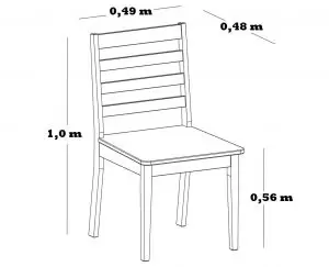 Medidas da cadeira de ferro