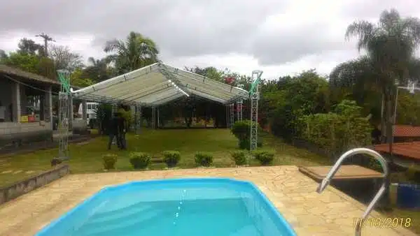 Aluguel de tenda medida 7x15 metros Nuestra Fiesta