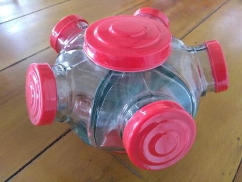 Mini Baleiro Doce Bala Balcão Cozinha Vermelho 14cm