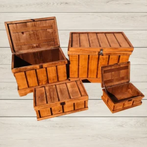 Baú de Madeira rústico para decoração de eventos – Modelo Império