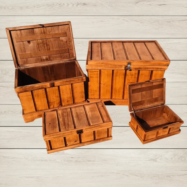 Baú de Madeira rústico para decoração de eventos – Modelo Império