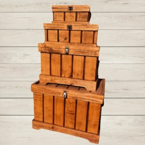 Baú de Madeira Império para locação em festas e eventos.