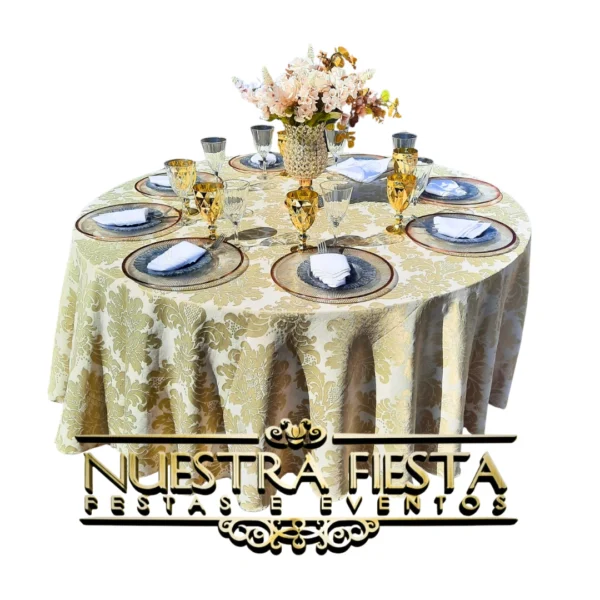 Aluguel de Toalha de Mesa Jacquard Branca