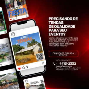 Tenda decorada para casamento ao ar livre.